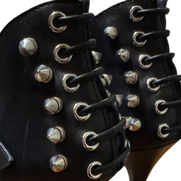 GIUSEPPE ZANOTTILeather Stiletto Sandals High Heel Pump Shoe Spikes Studs